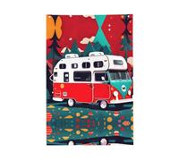 Happy Camper Red Vivid Color Flag 0,6 x 0,9 m per esterni bandiere striscioni con occhielli poliestere premium