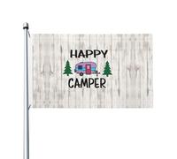 Happy Campers Bandiere da giardino modellate, bandiere decorative su entrambi i lati, adatte per prati, balconi, portici, ecc.