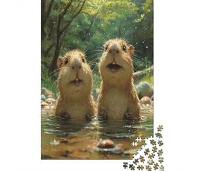 Happy Capybaras Puzzle Da 1000 Pezzi Per Adulti Decorazione Per La Casa Puzzle Di Legno Jigsaw Puzzle Per Adulti E Bambini 1000pcs (75x50cm)