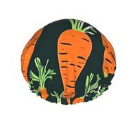 Happy Carrot Cuffia per capelli da bagno a doppio strato con stampa senza cuciture, per donne e uomini, riutilizzabile, leggera e morbida