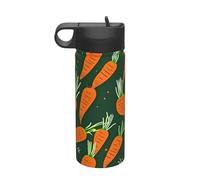 Happy Carrot Printing - Bollitore sportivo isolato da 510 g, portatile, in acciaio inox, per palestra e campeggio