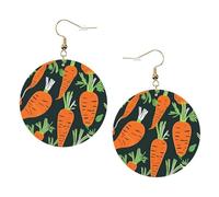 Happy Carrot Seamless Pattern Trendy Orecchini in pelle per le donne ciondola 1 paio di orecchini piercing stampati leggeri gioielli regali per donne ragazze