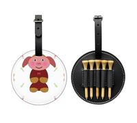 Happy Cartoon maiale nero stampato golf tee storage bag - design portatile, facile da organizzare tee, nero, Taglia unica