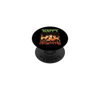 Happy Catsgiving - Simpatico gatto del Ringraziamento che indossa un cappello da pellegrino PopSockets PopGrip Adesivo