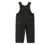 Happy Cherry Bambina Bambini Salopette di Jeans Regolabili Pantaloni Pagliaccetto a Bretelle in Denim per Bimbo Bimba Nero 3-4 Anni