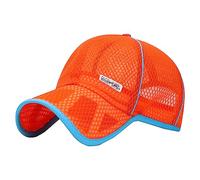 Happy Cherry Cappello da baseball per bambini, in rete, estivo, protezione UV, per bambini, per ragazze e ragazzi, Colore: arancione., Taglia Unica