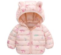 Happy Cherry Cappotto Piumino Bambini Bambina Giacca Invernale con Cappuccio Bimba Bimbo Giubbotto Imbottito Leggero Caldo Carino Antivento Autunno Inverno 9 Mesi - 4 Anni