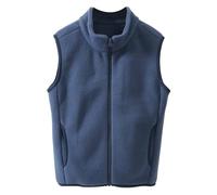 Happy Cherry Gilet in pile per bambini, senza maniche, caldo, per ragazzi e ragazze, traspirante, per l'autunno e l'inverno, azzurro, 150