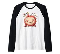 Happy Cherry Graphic for Girls Summer Vacation Funny Fruit Maglia con Maniche Raglan