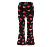 Happy Cherry Leggings Stampati con Fondo a Zampa Bambina Pantaloni Svasati Aderenti Caldi Comodi per Ragazze 9-10 Anni Fragola Nera