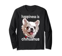 Happy Chihuahua Capelli Lunghi Chiwawa Amante del Cane Mamma papà Maglia a Manica