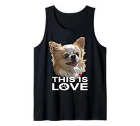 Happy Chihuahua This Is Love Long Hair Chiwawa Dog Lover Canotta