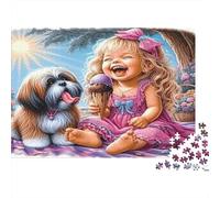 Happy Child Eating Ice Puzzle 1000 Pezzi Adulti E Bambini Intrattenimento Creativo Puzzle Molto Difficile Decorazione Murale Stimolo Cognitivo Cartone Riciclato 52x38cm/1000pcs