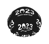 Happy Chinese New Year 2023 Cuffie da doccia Cuffia da bagno riutilizzabile Cappello da doccia elastico da bagno Morbido impermeabile per cappucci per capelli di tutte le lunghezze di capelli