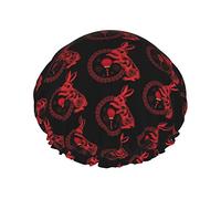 Happy Chinese New Year 2023 Cuffie da doccia Cuffia da bagno riutilizzabile Cappello da doccia elastico da bagno Morbido impermeabile per cappucci per capelli di tutte le lunghezze di capelli