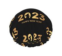 Happy Chinese New Year 2023 Cuffie da doccia Cuffia da bagno riutilizzabile Cappello da doccia elastico da bagno Morbido impermeabile per cappucci per capelli di tutte le lunghezze di capelli