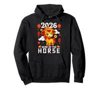 Happy Chinese New Year 2026 Year of The Horse Kids Son Felpa con Cappuccio
