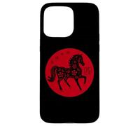 Happy Chinese New Year Art 2026 Red Round Year of the Horse Custodia per iPhone 15 Pro Max