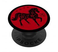 Happy Chinese New Year Art 2026 Red Round Year of the Horse PopSockets PopGrip Adesivo