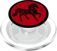 Happy Chinese New Year Art 2026 Red Round Year of the Horse PopSockets PopGrip per MagSafe