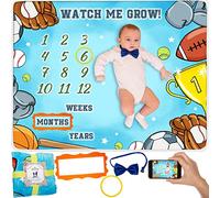 Happy Chlea Coperta per bambini, regalo di nascita originale per neonato, coperta fotografica per bambini, idea regalo personalizzata per future mamme, certificato (Sport)