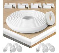 HAPPY CHLEA® Paraspigoli per Bambini in Gomma con Tecnologia Schiuma Attiva, Kit da 6,4 M Totali di Protezione tra Paracolpi, 8 Paraspigoli Angolari e 4 Blocca Cassetti + 1 Fermaporta (Bianco)
