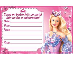 HAPPY CHOICES Biglietti d'invito Barbie con buste, 20 inviti da compilare per feste di compleanno e feste a tema, 10 x 15 cm, stile cartolina..