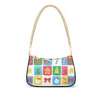 Happy Christmas Bear, borsa a tracolla da donna con catena alla moda