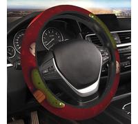 Happy Christmas Coprivolante per Auto Coprivolante Elasticizzato Elasticizzato da 15 Pollici Morbido Protettore per Volante Universale Traspirante Antiscivolo Accessori per Auto per SUV Furgoni Camion