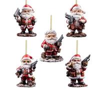 Happy Christmas - Ornamento a forma di Babbo Natale, con stampa di vista, divertente, piatto, per auto, casa, hotel