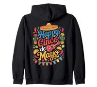 Happy Cinco De Mayo Festa Messicana Sombrero Allegria Felpa con Cappuccio