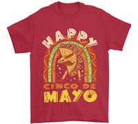 Happy Cinco De Mayo Giorno Mexico Uomo T-Shirt 100% Cotone