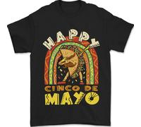 Happy Cinco De Mayo Giorno Mexico Uomo T-Shirt 100% Cotone