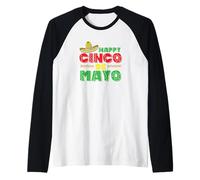 Happy Cinco de Mayo Vacanze Messico America Maglia con Maniche Raglan