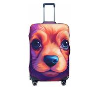 Happy Cocker Spaniel Cucciolo di Cucciolo di Viaggio Copertura Elastica Valigia Protector Stampa Copertura Bagagli Anti-Graffio, Nero , M