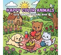 Happy Color Animals: Cute Animal Coloring Book
