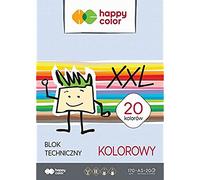 Happy Color Blocco di carta colorata XXL, carta decorativa artigianale, formato A3, 170 g/m², 20 fogli,