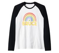 Happy Colorful I'm Bruce Rainbow Pride First Name Maglia con Maniche Raglan