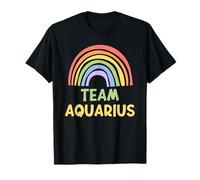 Happy Colorful Team Aquarius Rainbow Pride Astrological Sign Maglietta