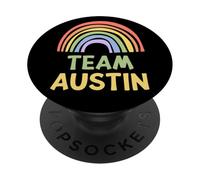 Happy Colorful Team Austin Rainbow Pride Green Yellow PopSockets PopGrip Adesivo