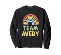 Happy Colorful Team Avery Rainbow Pride Green Yellow Felpa