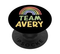 Happy Colorful Team Avery Rainbow Pride Green Yellow PopSockets PopGrip Adesivo
