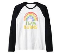 Happy Colorful Team Burns Rainbow Pride Green Yellow Maglia con Maniche Raglan