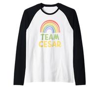 Happy Colorful Team Cesar Rainbow Pride Green Yellow Maglia con Maniche Raglan