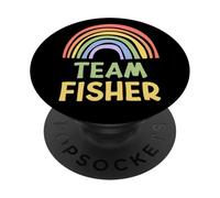 Happy Colorful Team Fisher Rainbow Pride Green Yellow PopSockets PopGrip Adesivo