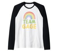 Happy Colorful Team Gage Rainbow Pride Green Yellow Maglia con Maniche Raglan