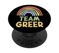 Happy Colorful Team Greer Rainbow Pride Green Yellow PopSockets PopGrip Adesivo
