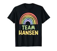 Happy Colorful Team Hansen Rainbow Pride Green Yellow Maglietta