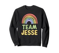 Happy Colorful Team Jesse Rainbow Pride Green Yellow Felpa