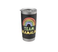 Happy Colorful Team Kamala Rainbow Pride Green Yellow Bicchiere termico in acciaio inox doppia parete